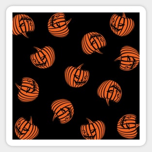 Scary Pumpkin Heads Halloween Pattern Sticker